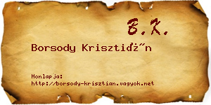 Borsody Krisztián névjegykártya