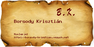 Borsody Krisztián névjegykártya
